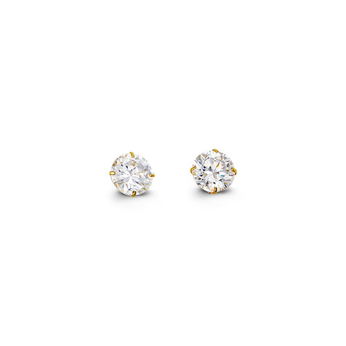14k Gold CZ Stud Earrings