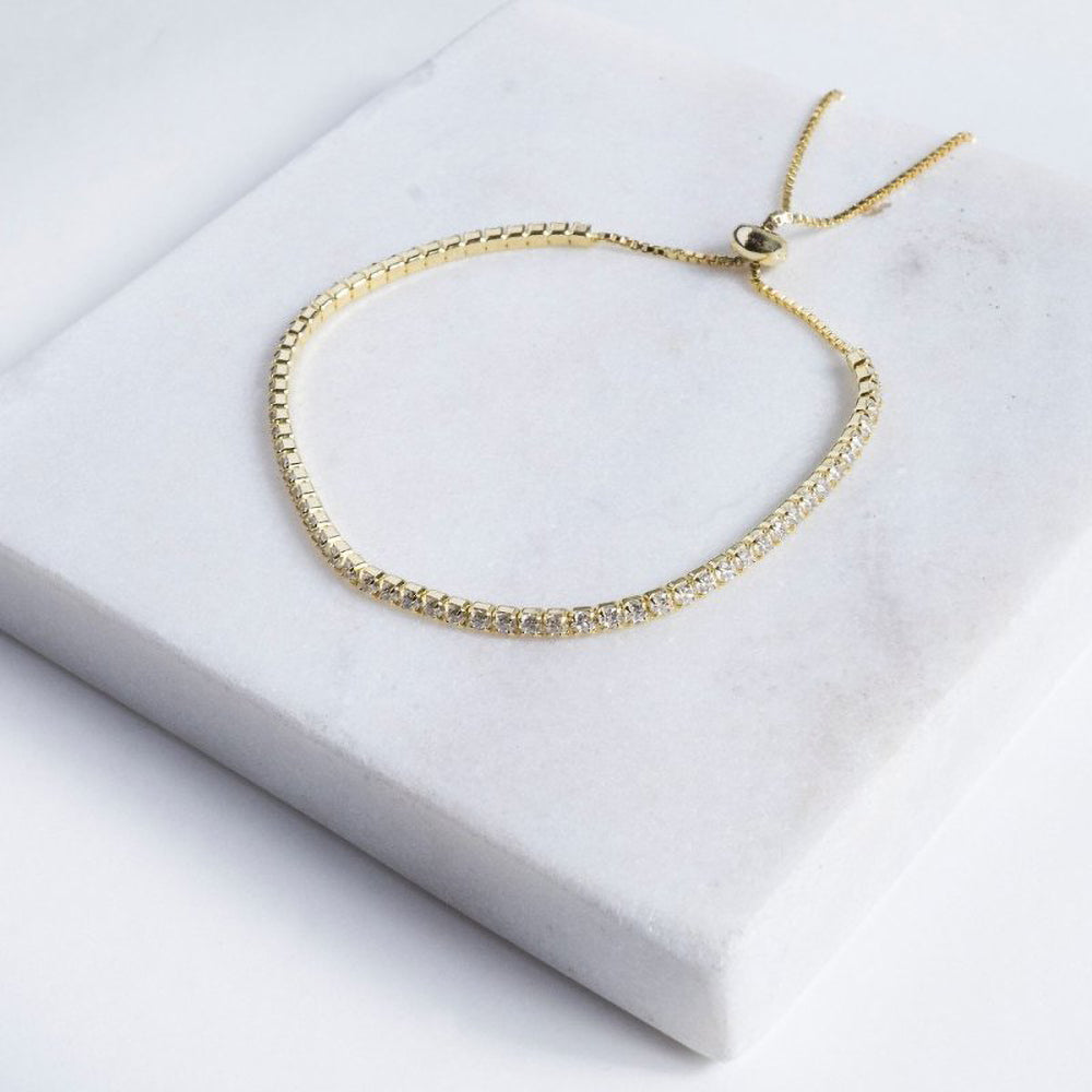 Sterling & CZ Adjustable Bracelet