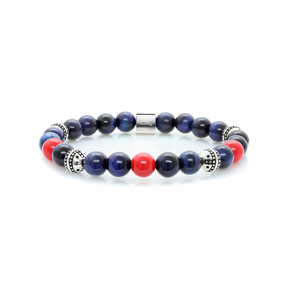 Steel & Tiger's Eye Beaded Bracelet
