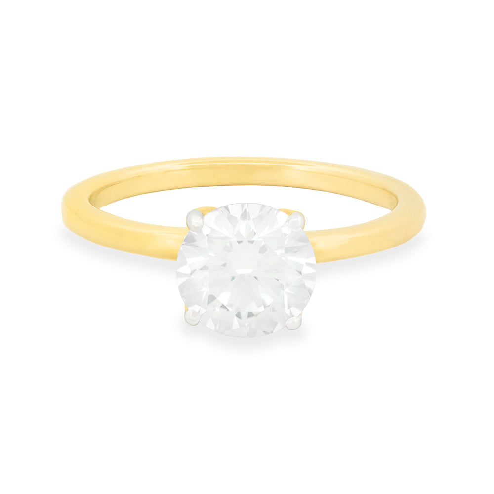 Lab-Grown Diamond Tulip-Basket Ring