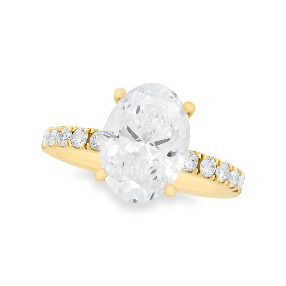 Lab-Created Oval Diamond Engagement Ring 3.40ctw