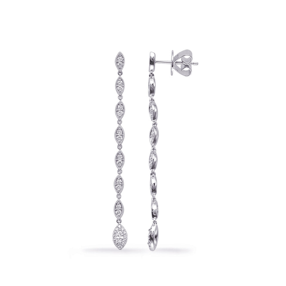 14k Diamond Drop Earrings