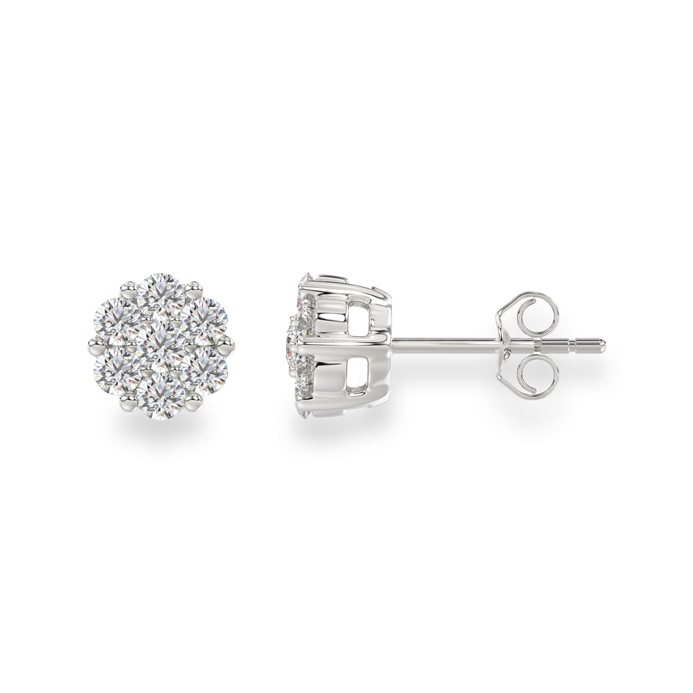 Lab-Grown Diamond Cluster Studs