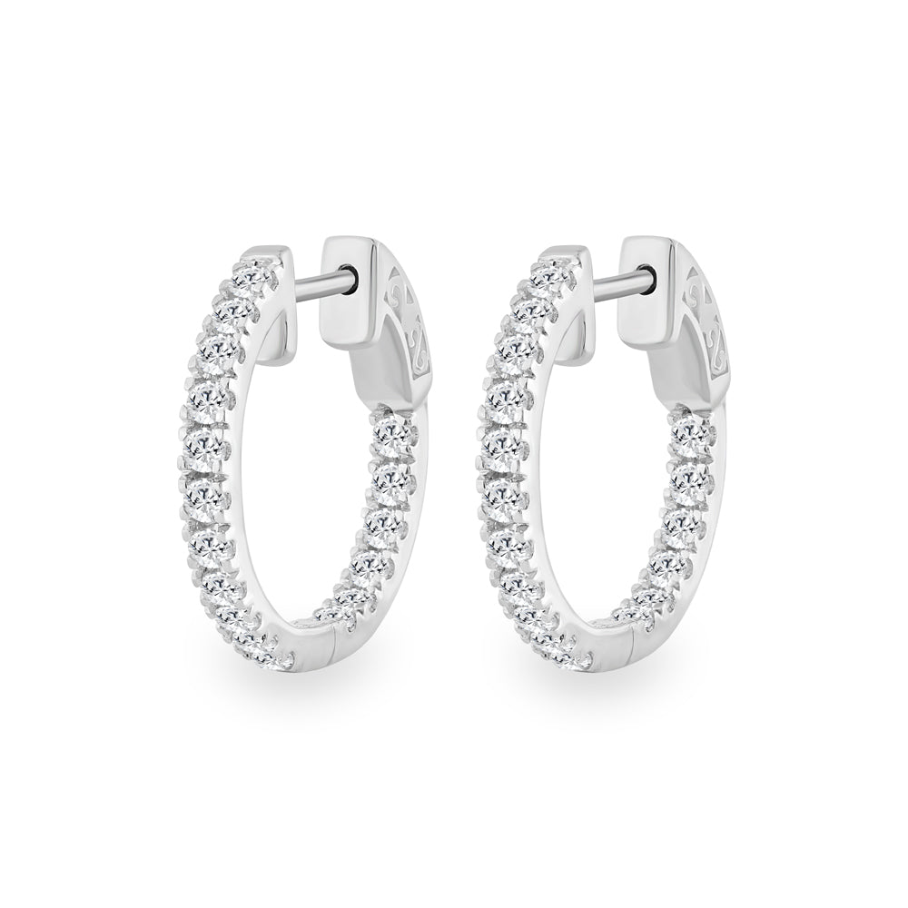 Lab-Grown Diamond Hoop Earrings 1ctw