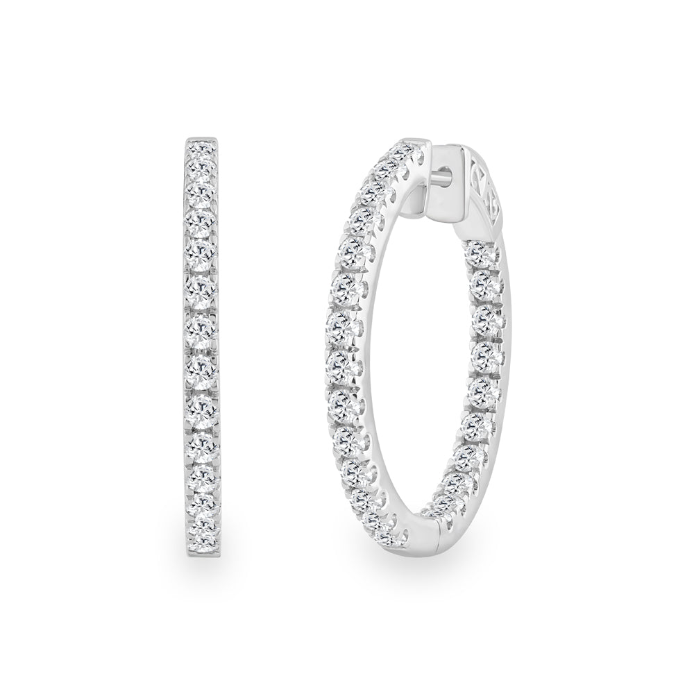 Lab-Grown Diamond Hoop Earrings 2ctw