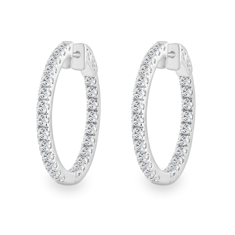 Lab-Grown Diamond Hoop Earrings 2ctw