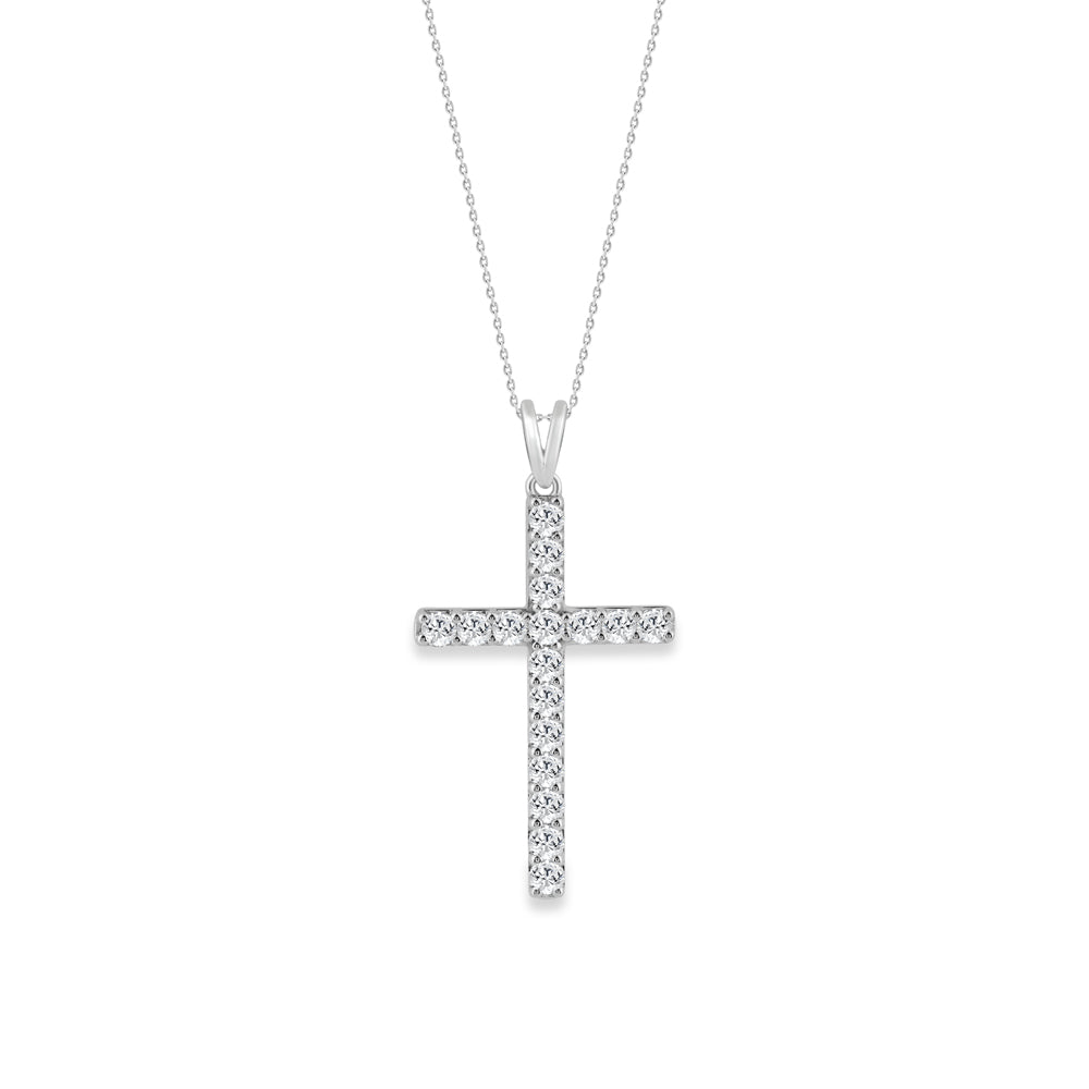 Lab-Grown Diamond Cross Necklace .50ctw