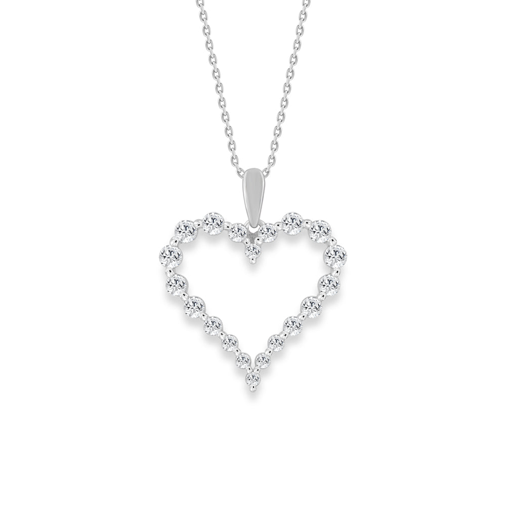 Lab-Grown Diamond Heart Necklace .75ctw
