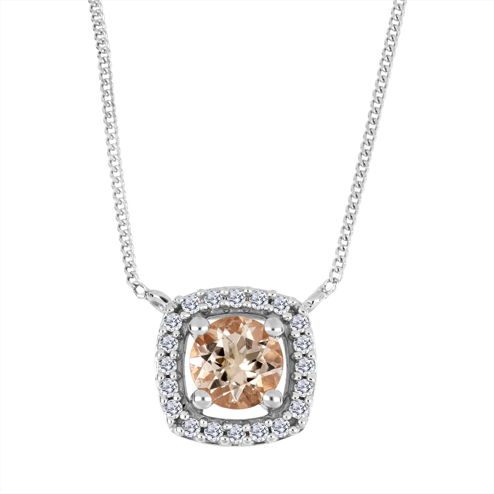 Morganite & Diamond Necklace