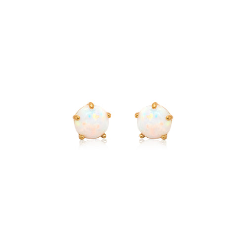 10k Gold Opal Stud Earrings