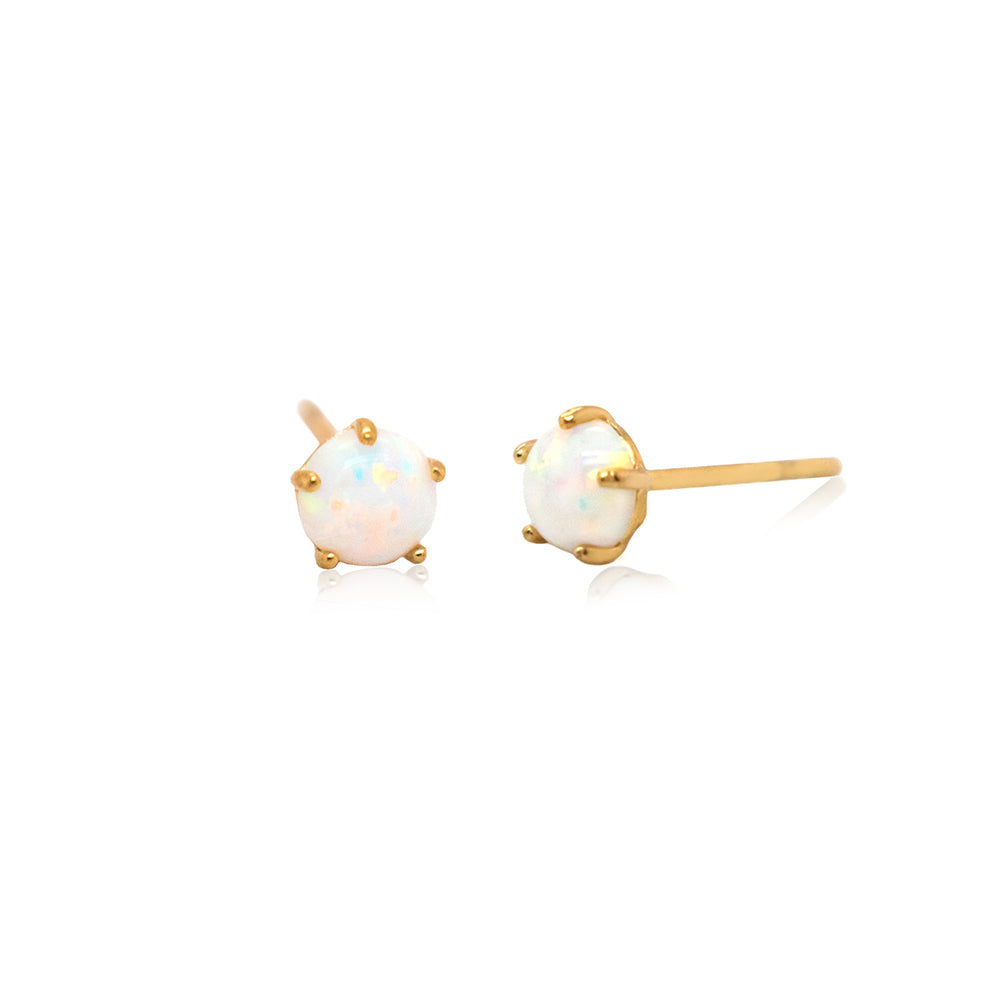 10k Gold Opal Stud Earrings