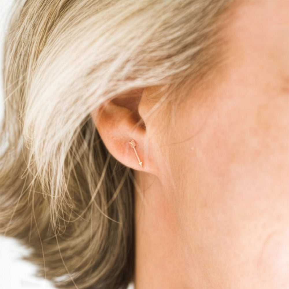 10k Gold Arrow Stud Earrings