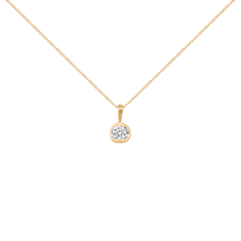 Tension-Set 0.15ct Diamond Solitaire Necklace