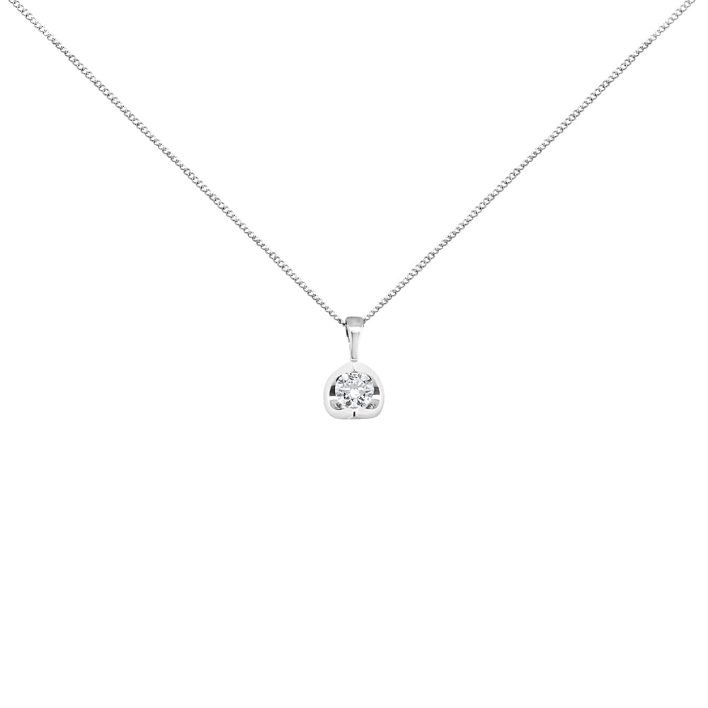 Tension-Set 0.20ct Diamond Solitaire Necklace