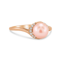 Rose Gold Pearl & Diamond Ring