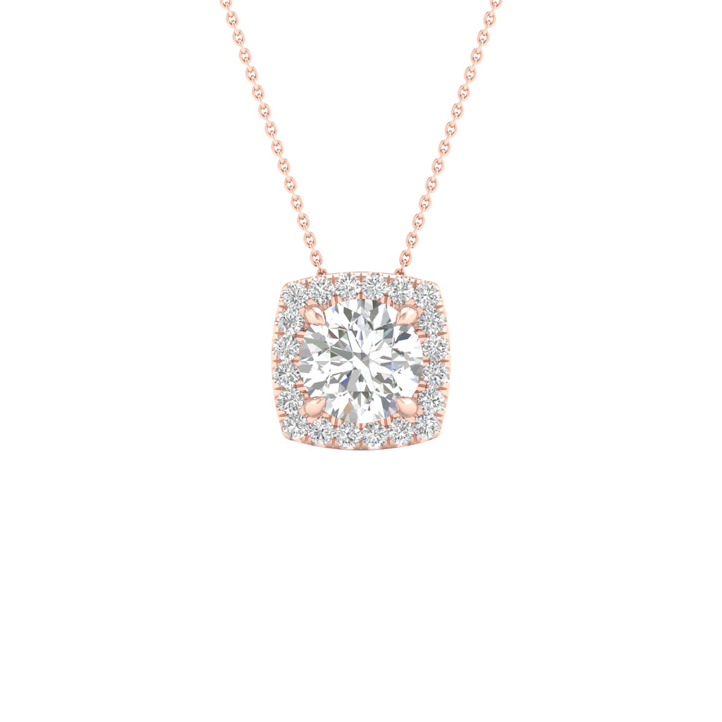 Lab-Grown Diamond Halo Necklace