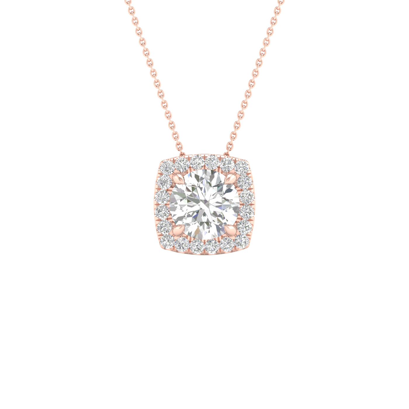 Lab-Grown Diamond Halo Necklace