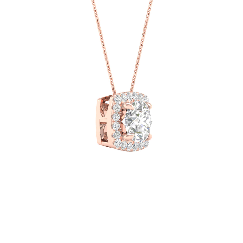 Lab-Grown Diamond Halo Necklace