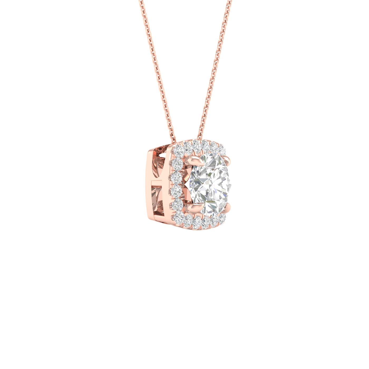 Lab-Grown Diamond Halo Necklace