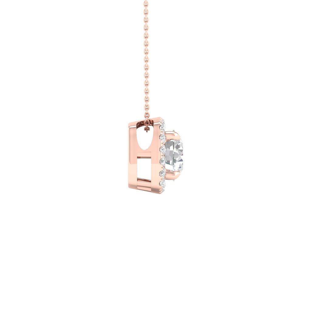 Lab-Grown Diamond Halo Necklace