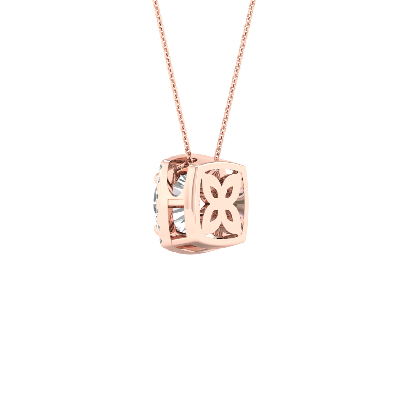 Lab-Grown Diamond Halo Necklace