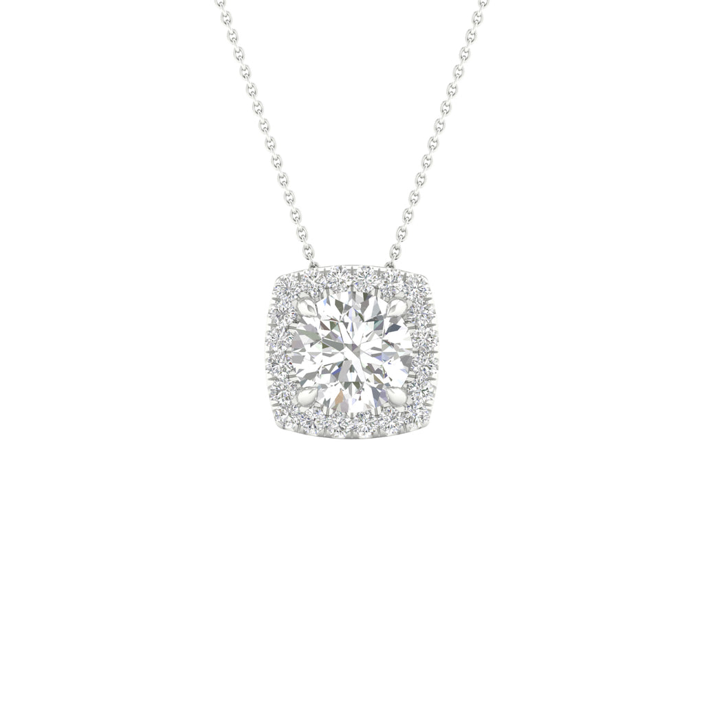 Lab-Grown Diamond Halo Necklace