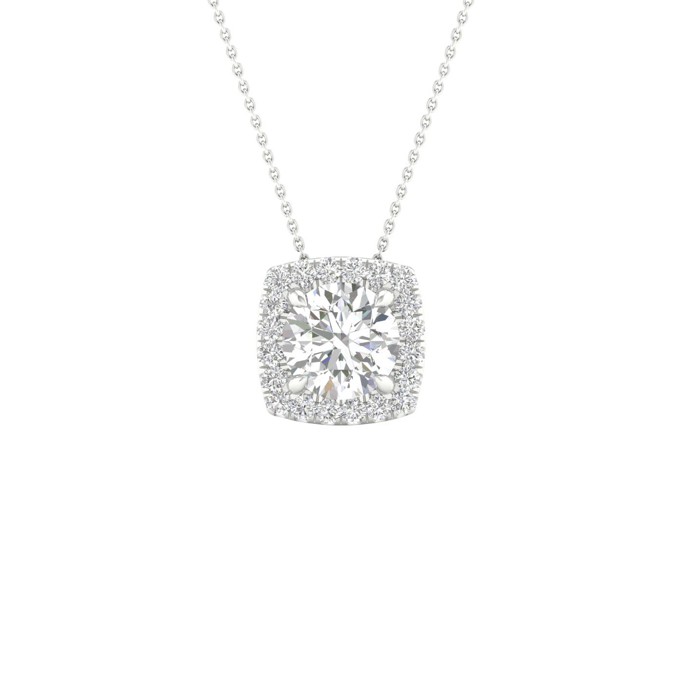 Lab-Grown Diamond Halo Necklace