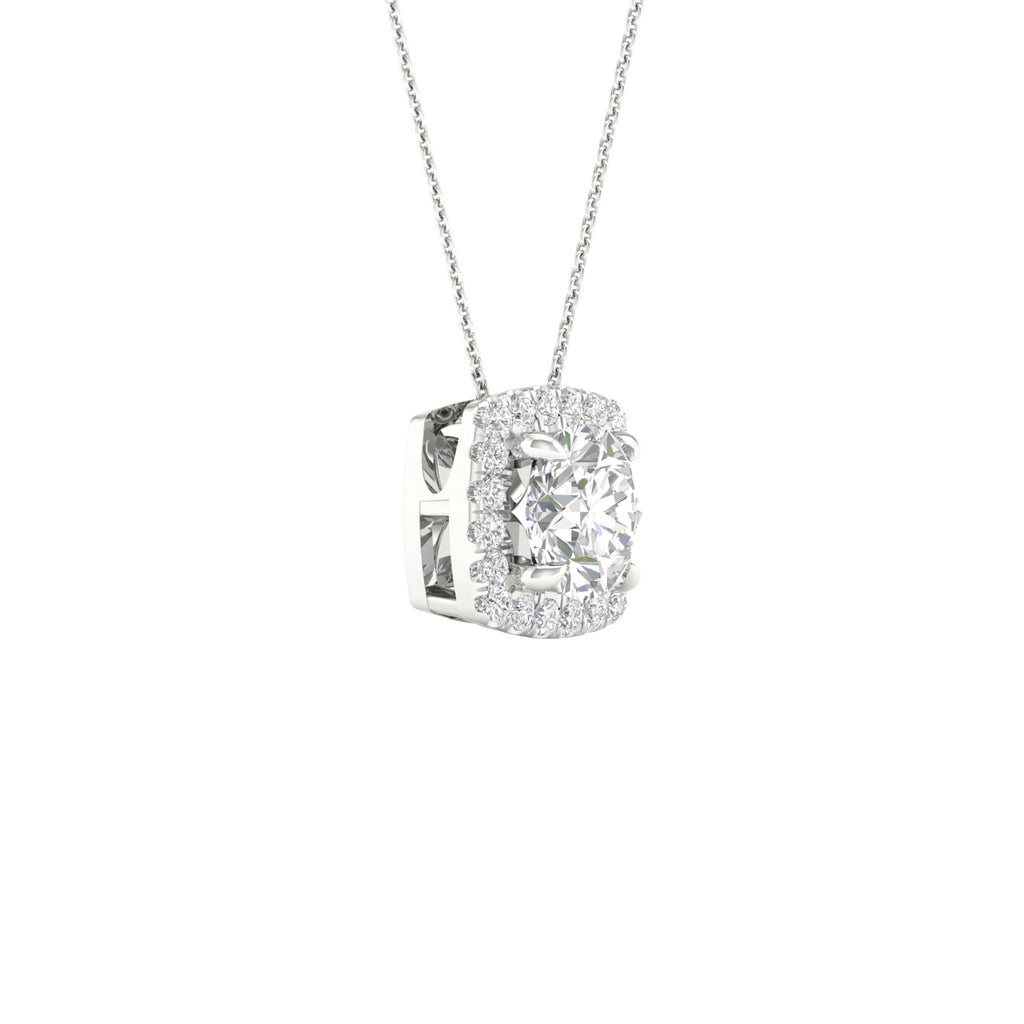 Lab-Grown Diamond Halo Necklace