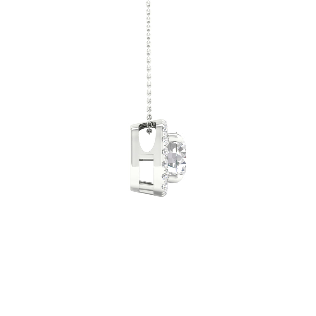 Lab-Grown Diamond Halo Necklace