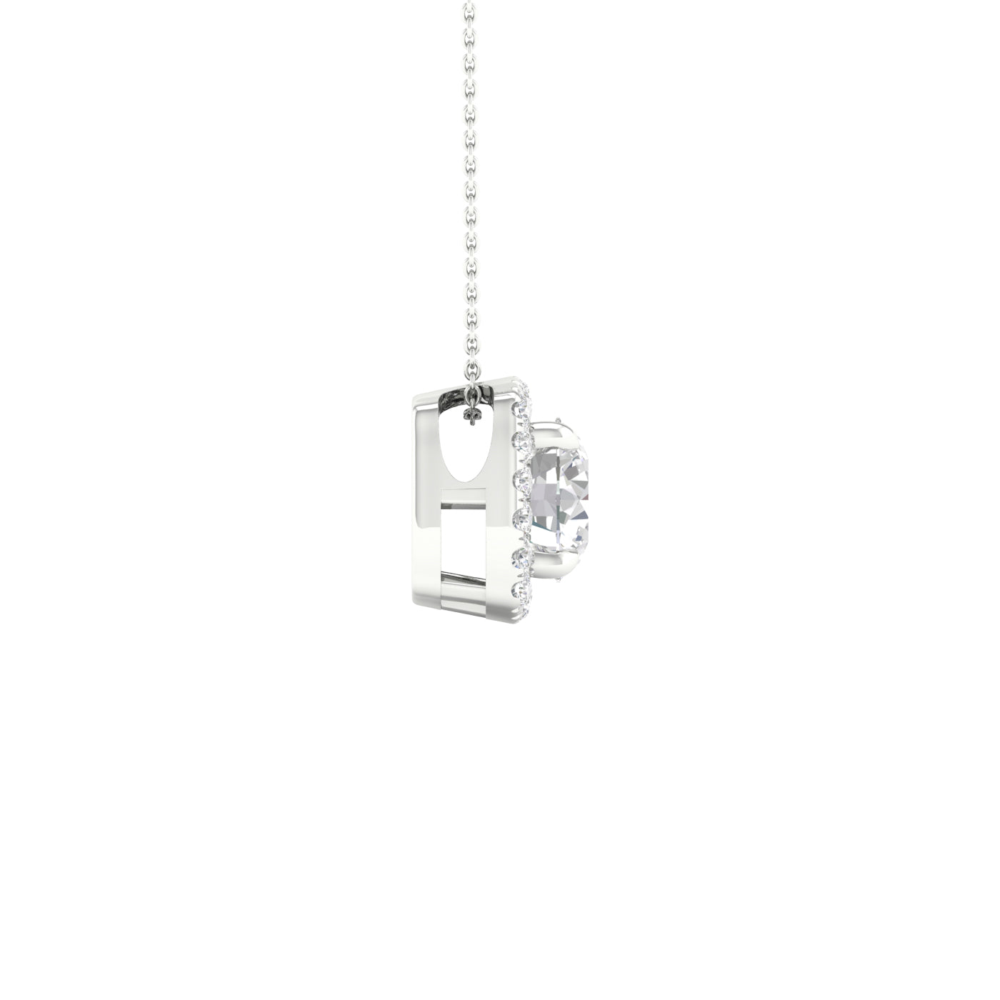 Lab-Grown Diamond Halo Necklace