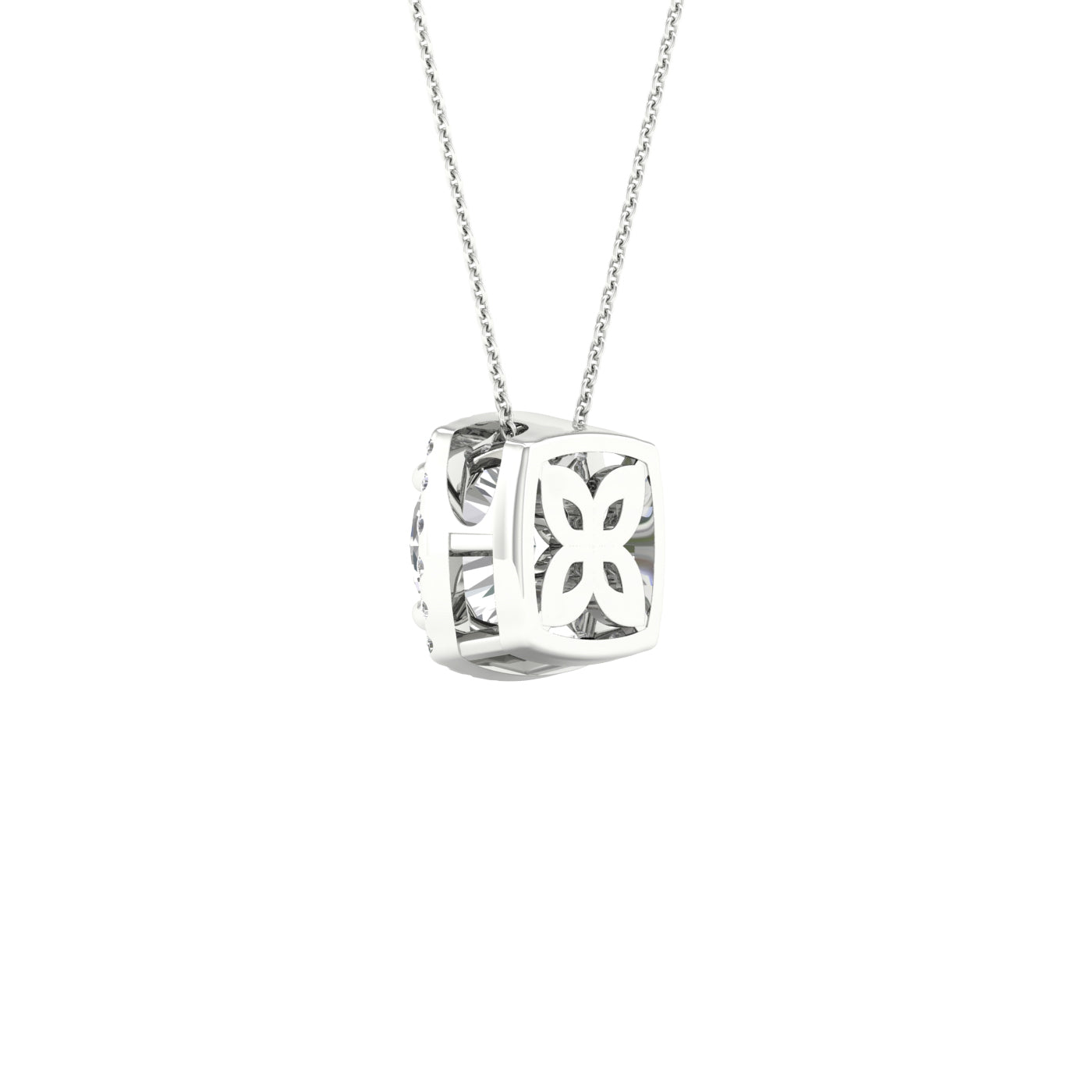 Lab-Grown Diamond Halo Necklace