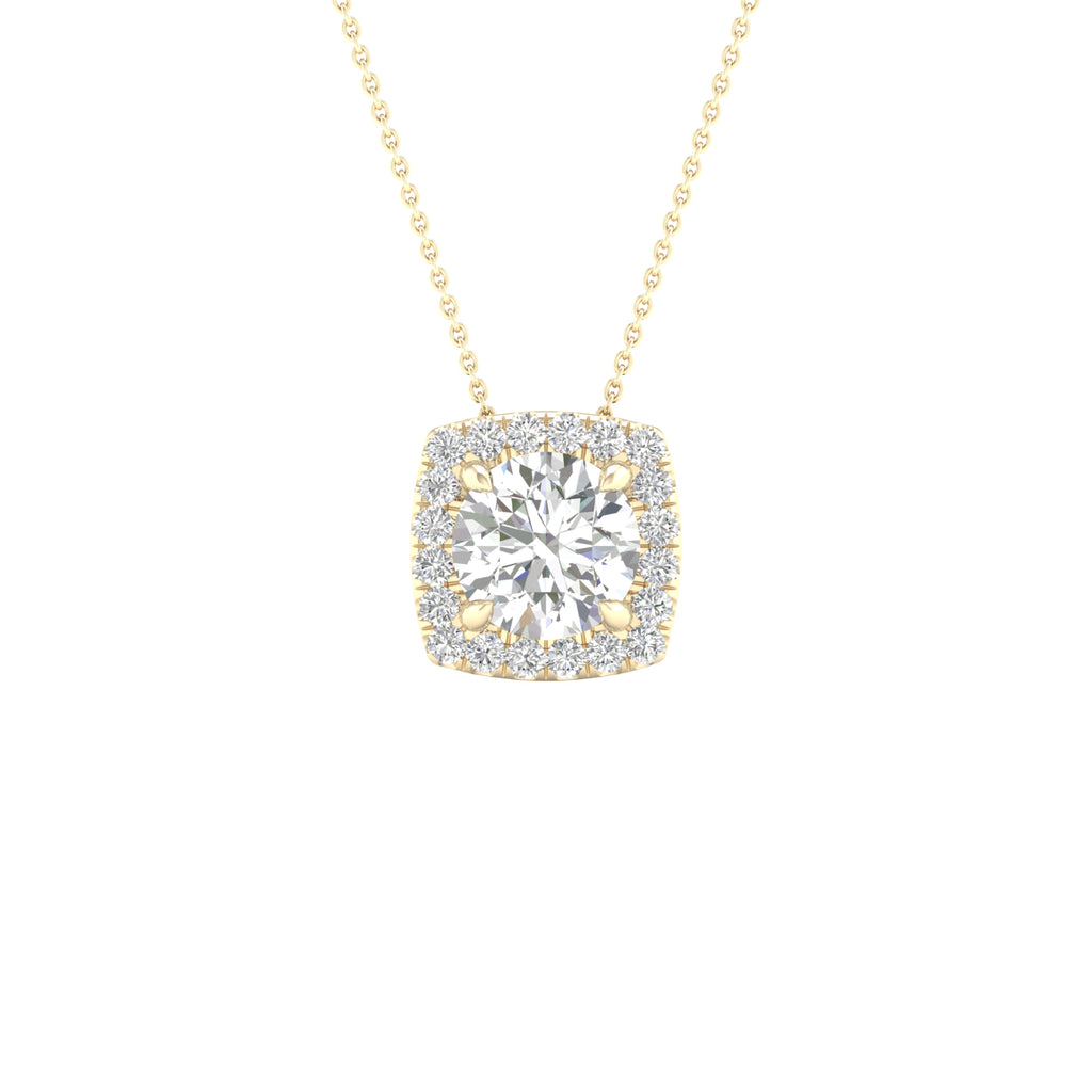Lab-Grown Diamond Halo Necklace
