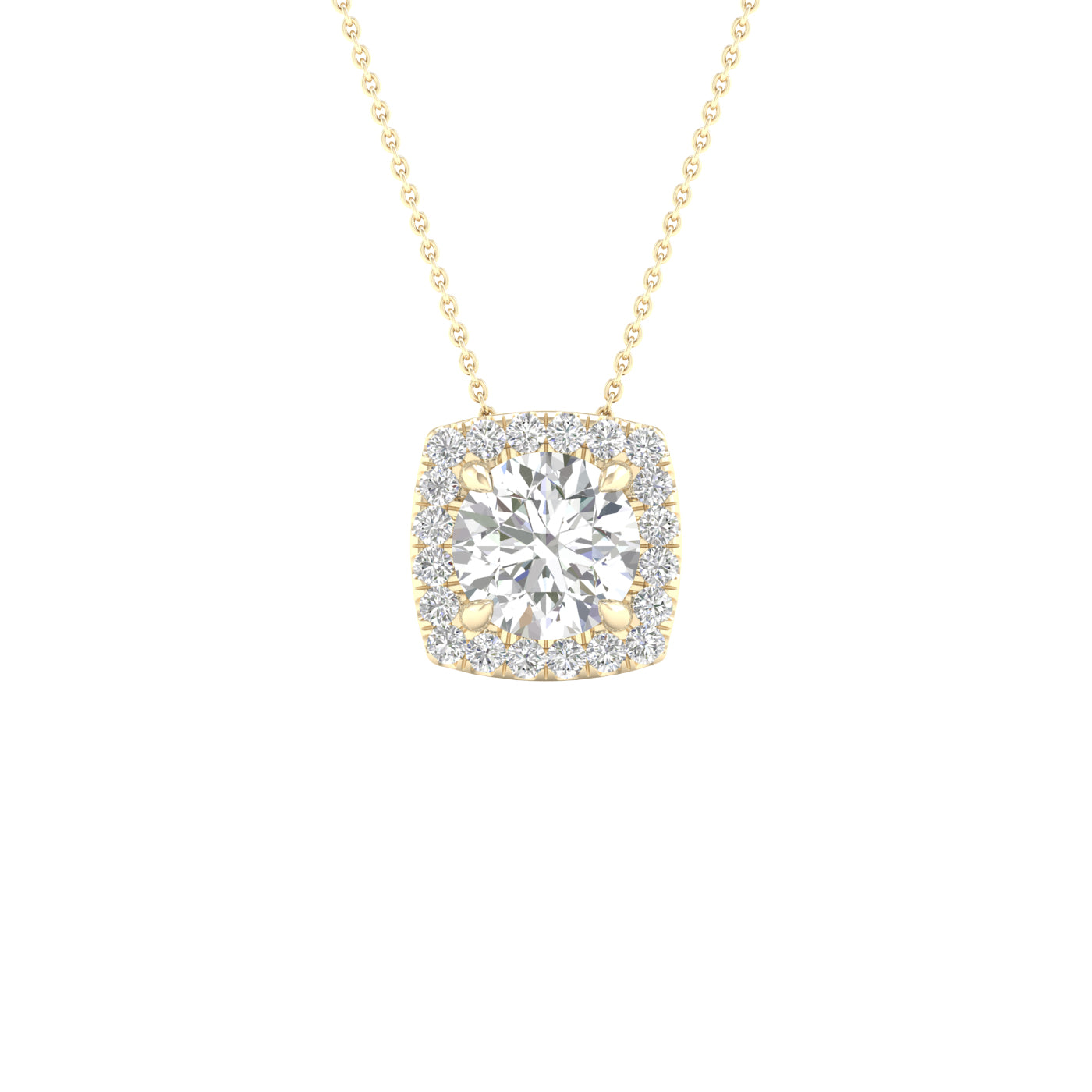 Lab-Grown Diamond Halo Necklace