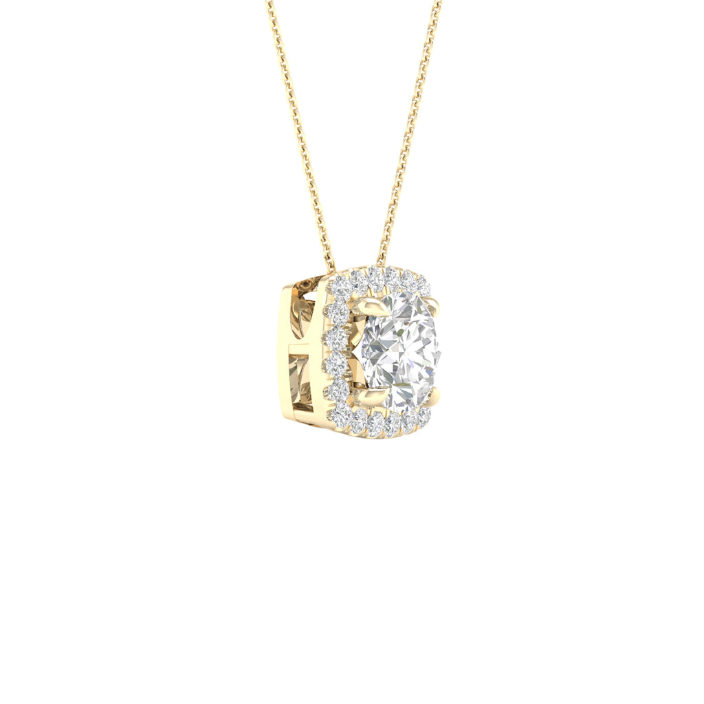Lab-Grown Diamond Halo Necklace