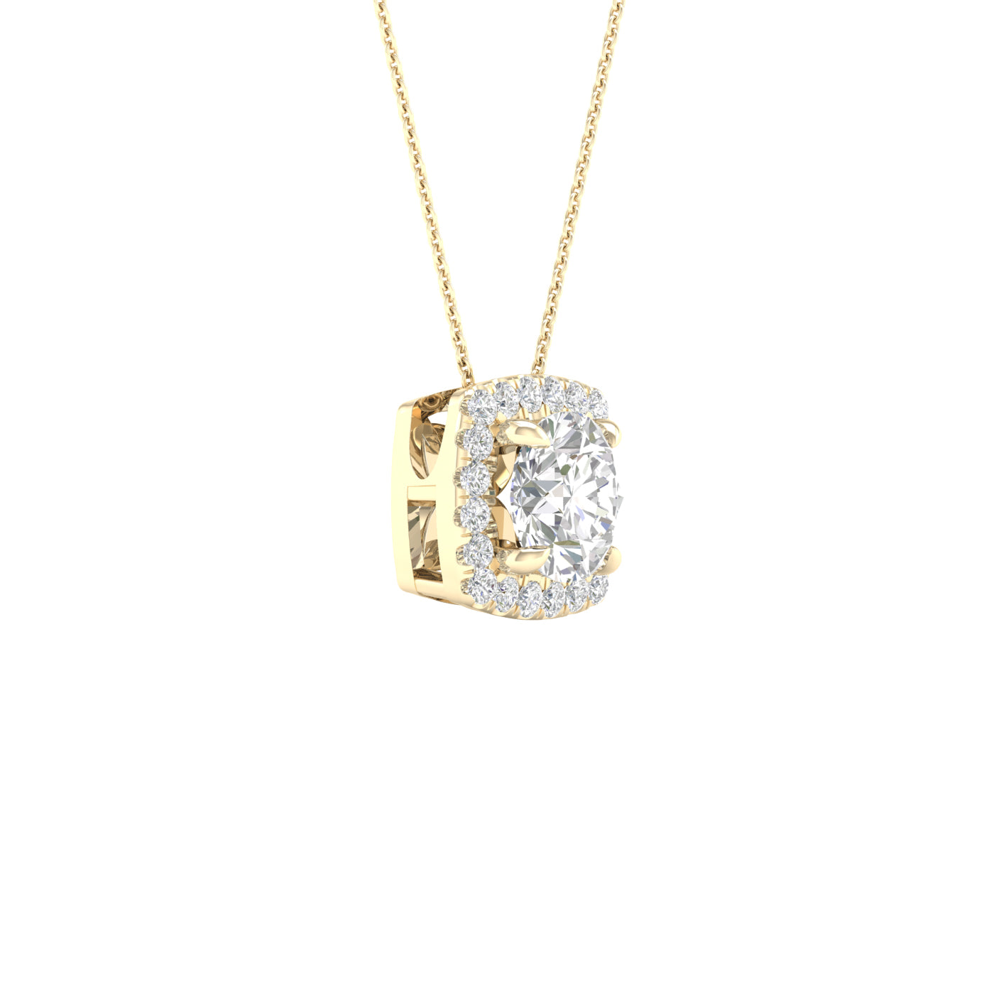 Lab-Grown Diamond Halo Necklace