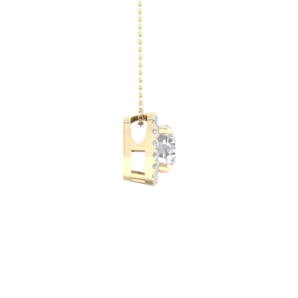 Lab-Grown Diamond Halo Necklace