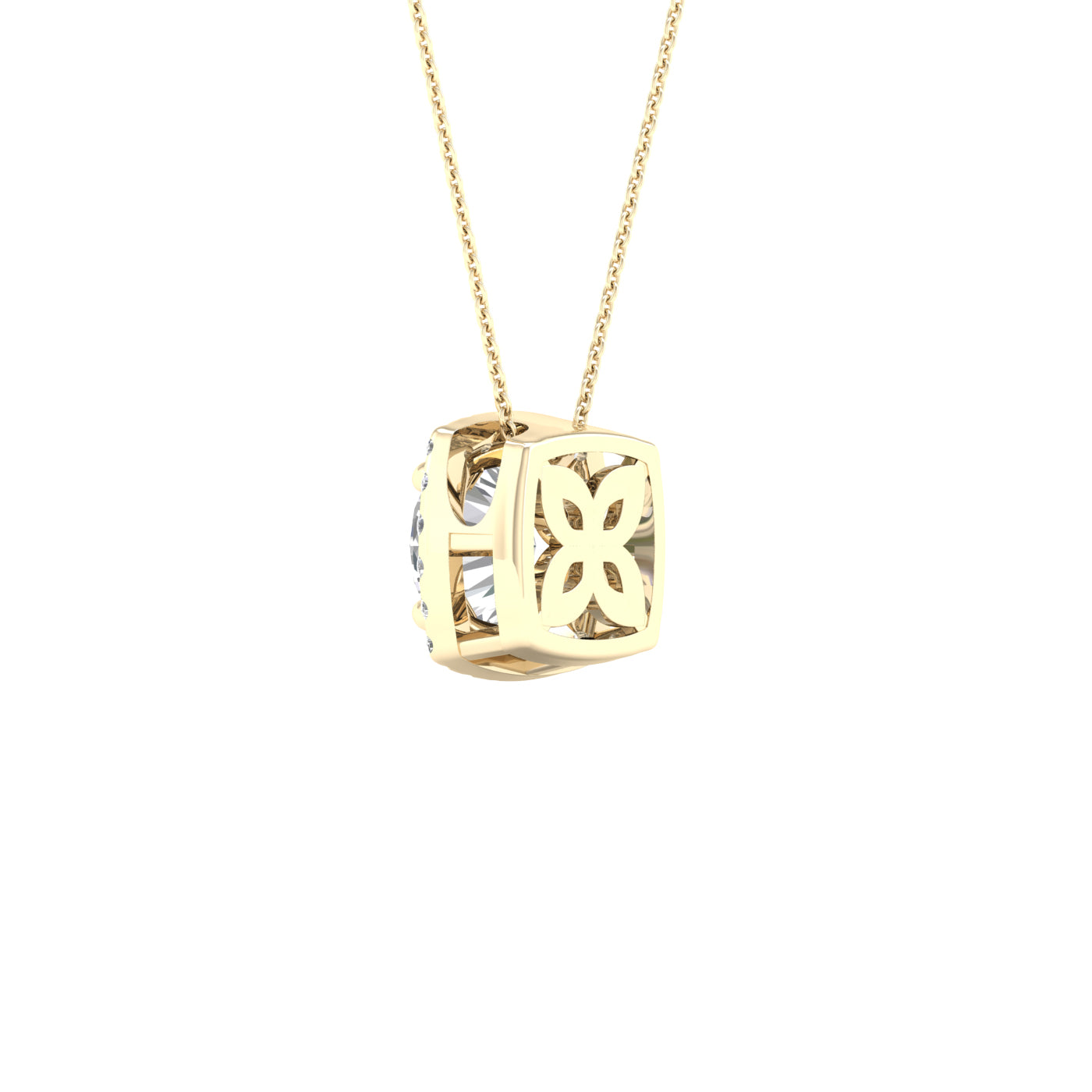Lab-Grown Diamond Halo Necklace