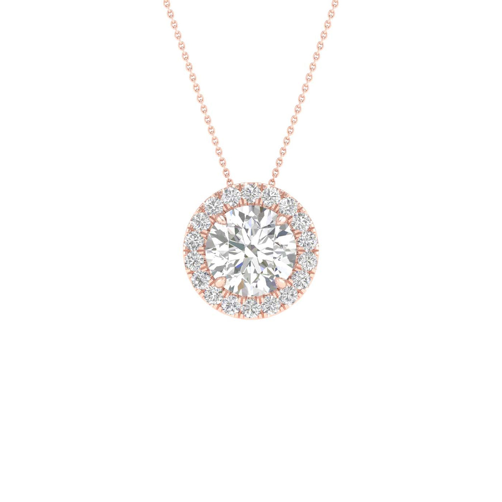 Lab-Grown Diamond Halo Necklace