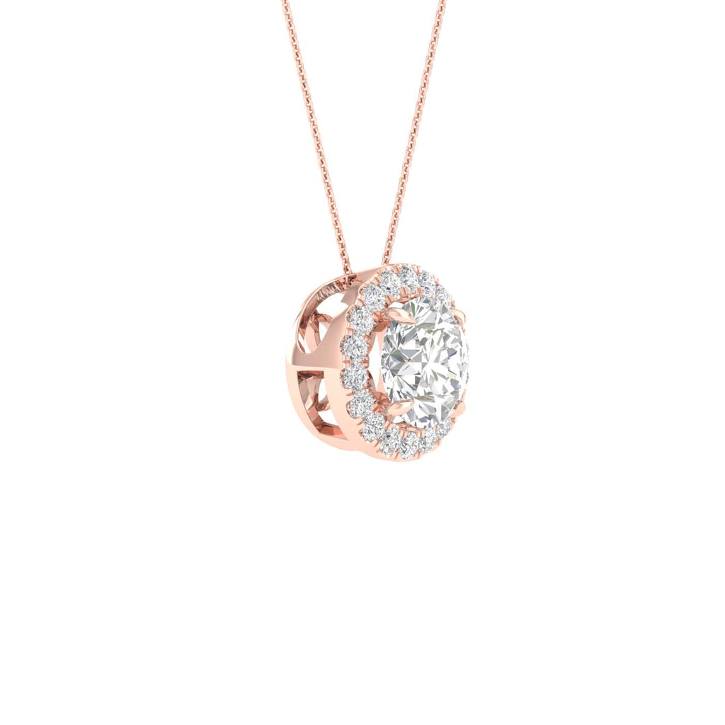 Lab-Grown Diamond Halo Necklace