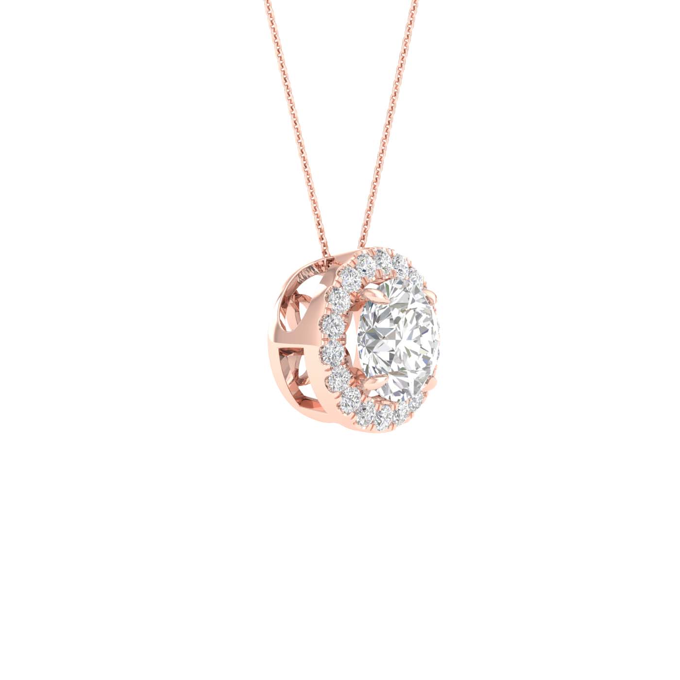 Lab-Grown Diamond Halo Necklace