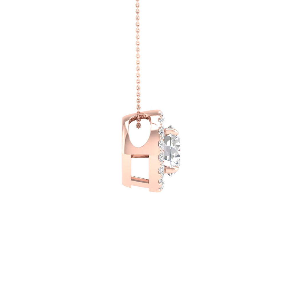 Lab-Grown Diamond Halo Necklace