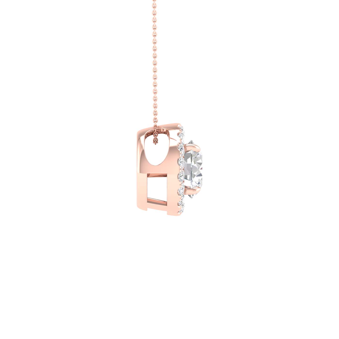 Lab-Grown Diamond Halo Necklace