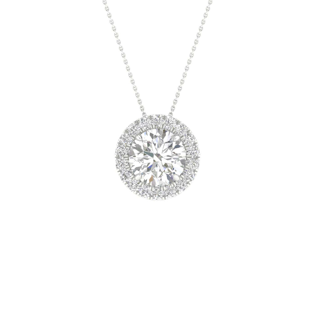 Lab-Grown Diamond Halo Necklace