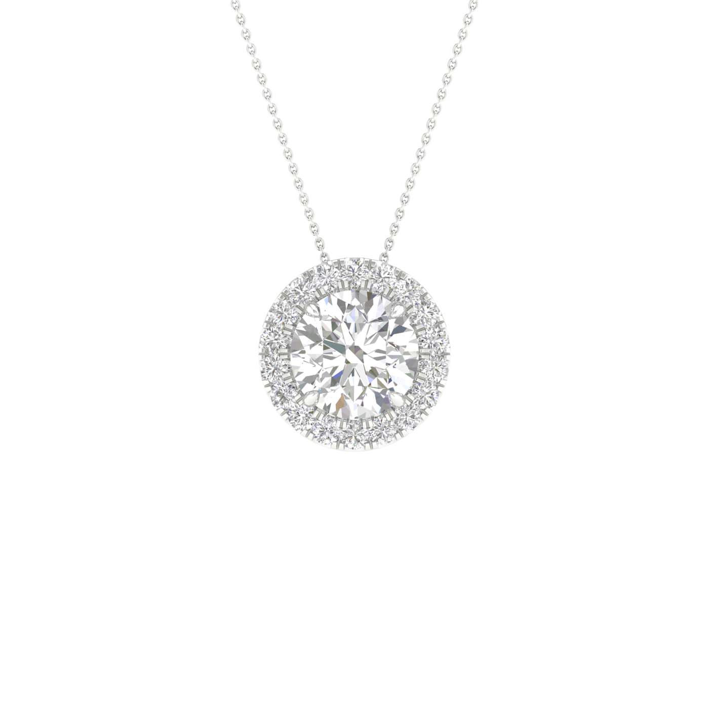 Lab-Grown Diamond Halo Necklace