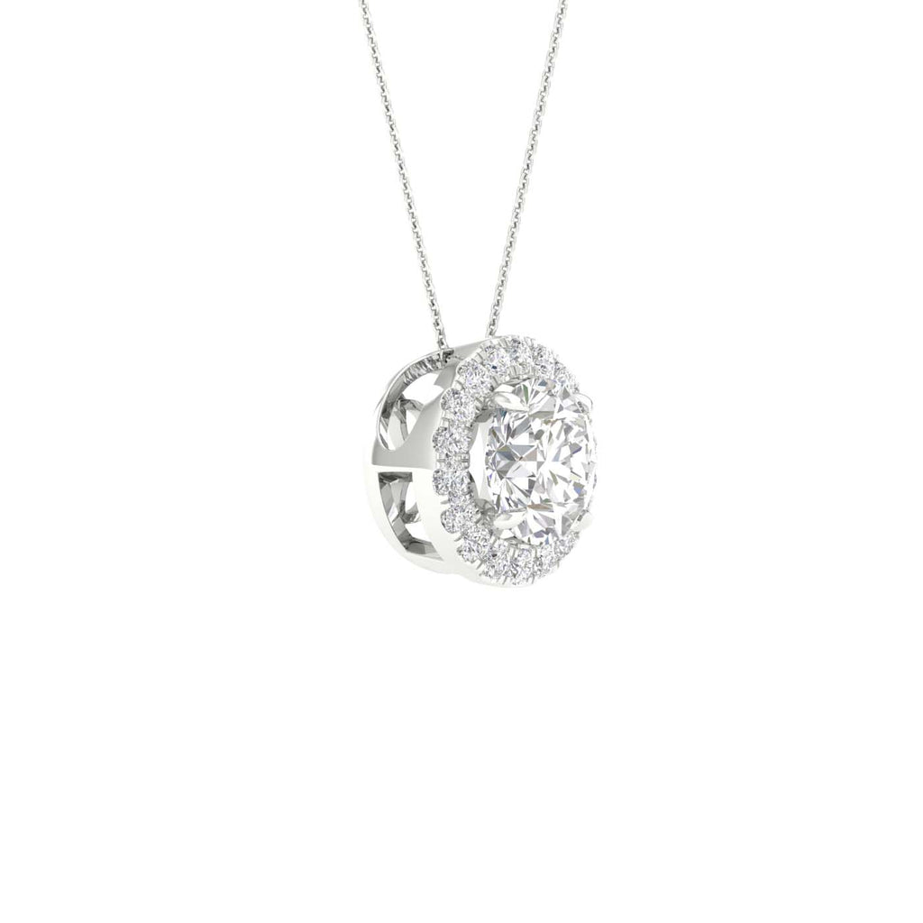 Lab-Grown Diamond Halo Necklace