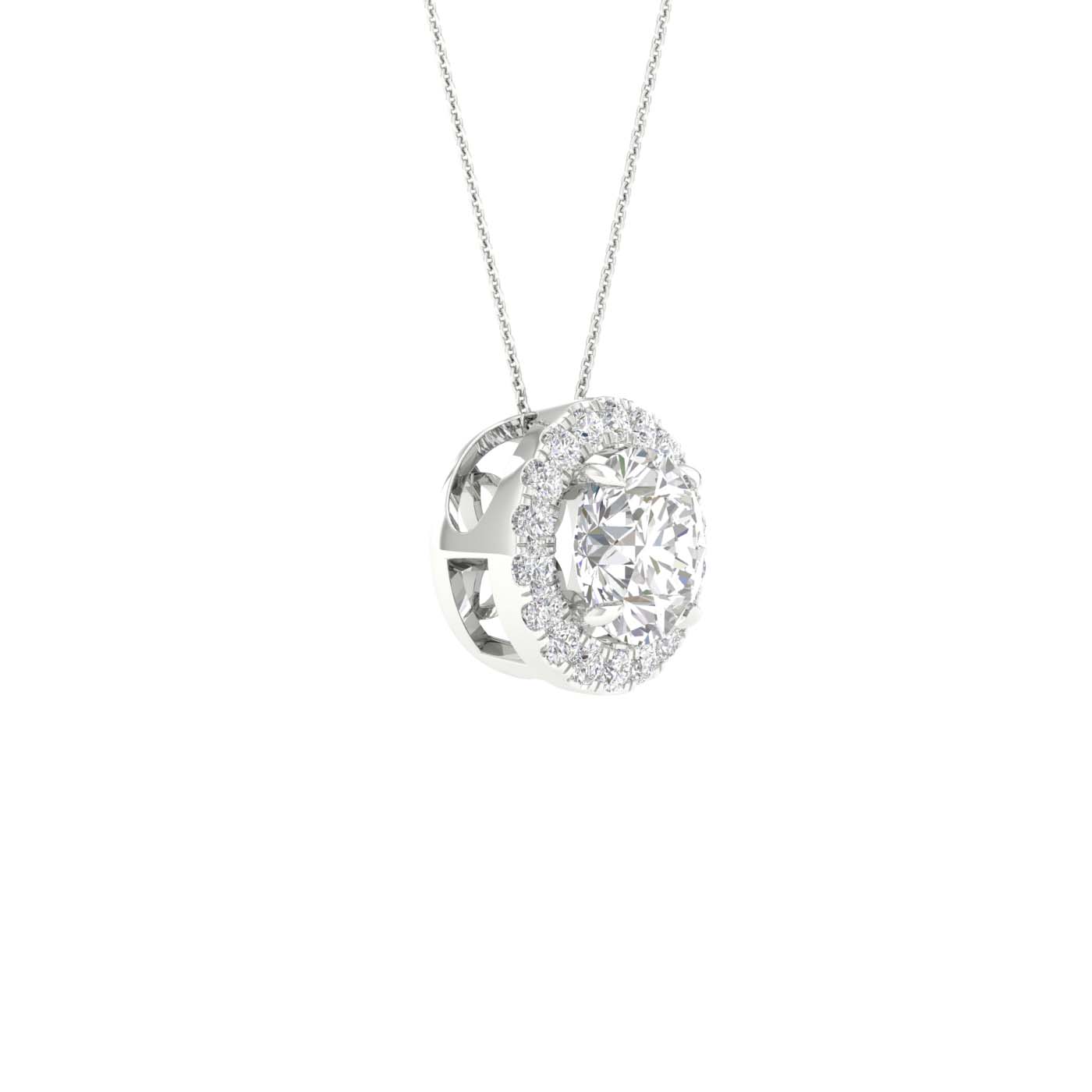 Lab-Grown Diamond Halo Necklace