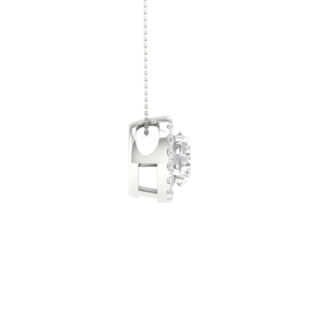 Lab-Grown Diamond Halo Necklace
