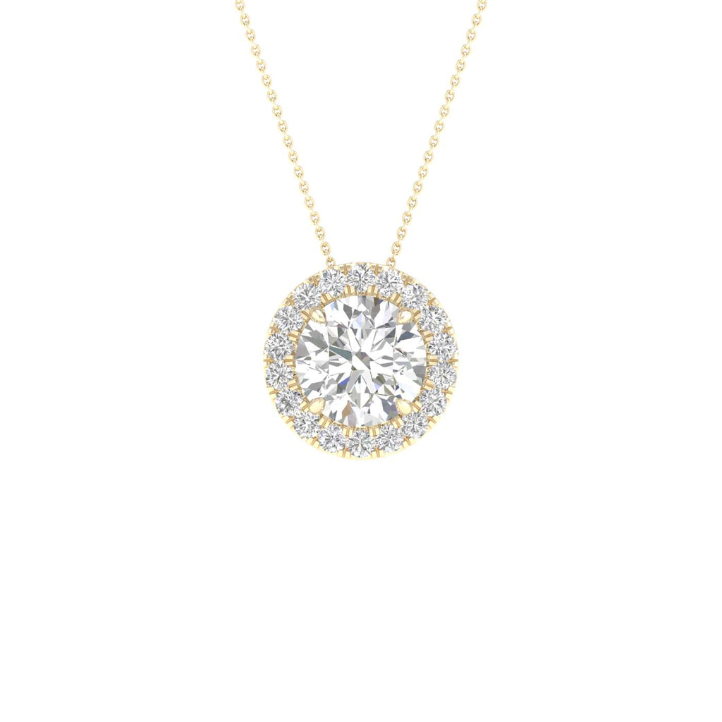 Lab-Grown Diamond Halo Necklace