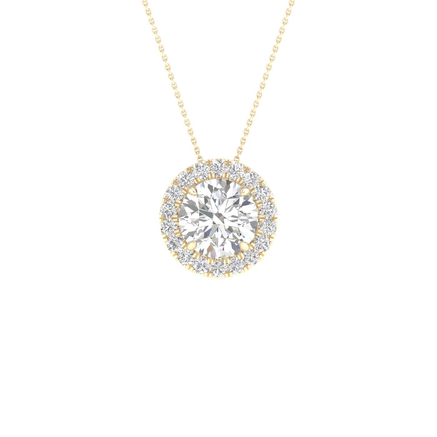 Lab-Grown Diamond Halo Necklace