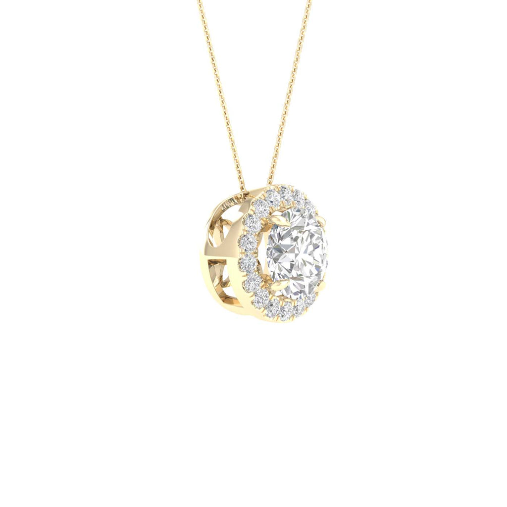 Lab-Grown Diamond Halo Necklace